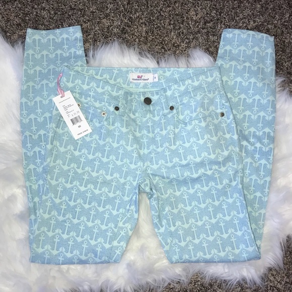 Vineyard Vines Denim - Vineyard Vines Blue Anchor Dot Skinny Jean 00 NWT